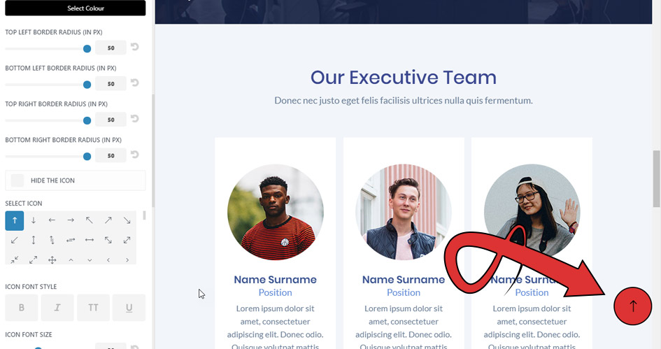 How to Customise the Back To Top Button in Divi Theme