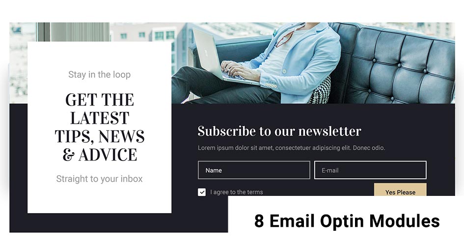 8 Divi Email Optin Modules to Build Your Email List + 2 Woocommerce Layouts and 13 Divi Modules