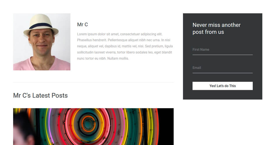 Divi Author Archive Templates for the WordPress Customizer