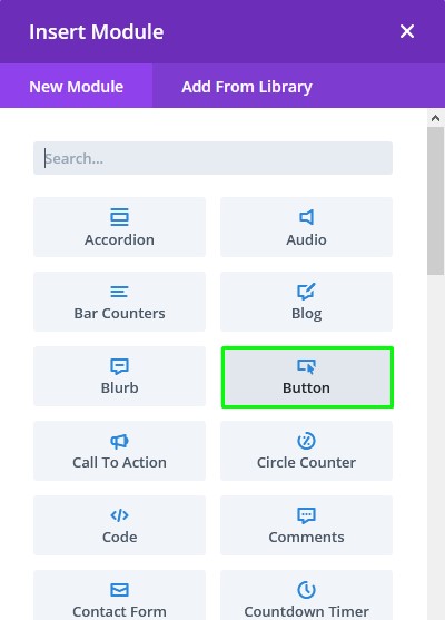Divi Theme - Insert a module