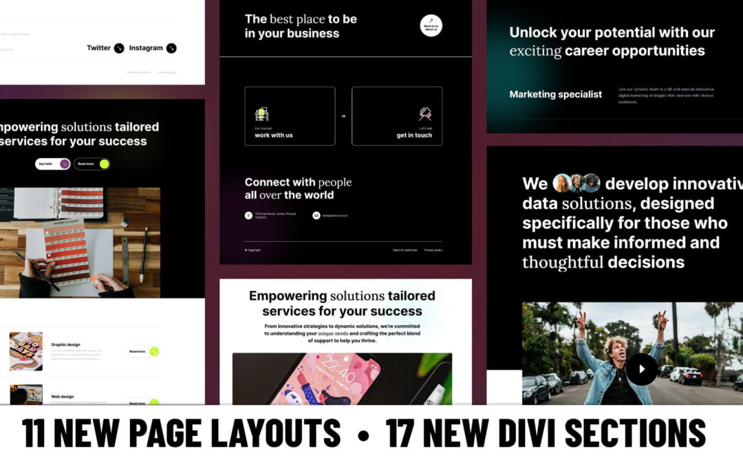 Divi Barbra collection | 17 new Divi sections & 11 full page layouts