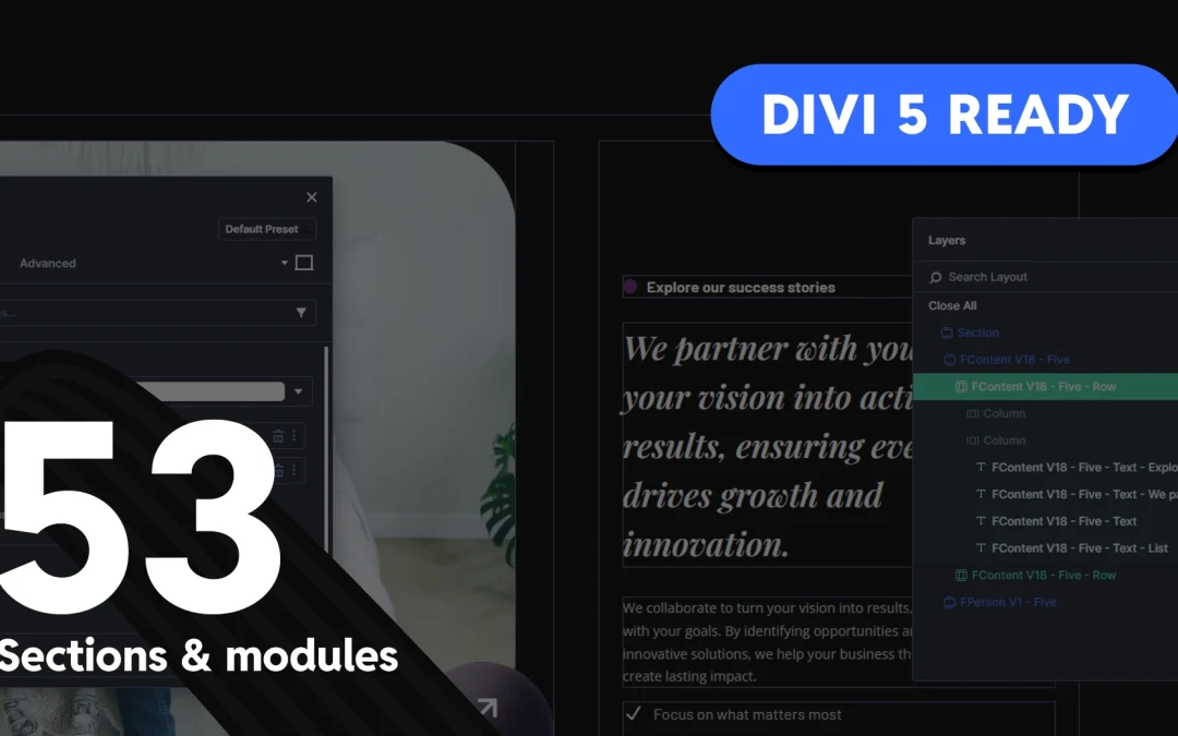 Divi 5 Compatibility Updates – 53 More Layouts Ready