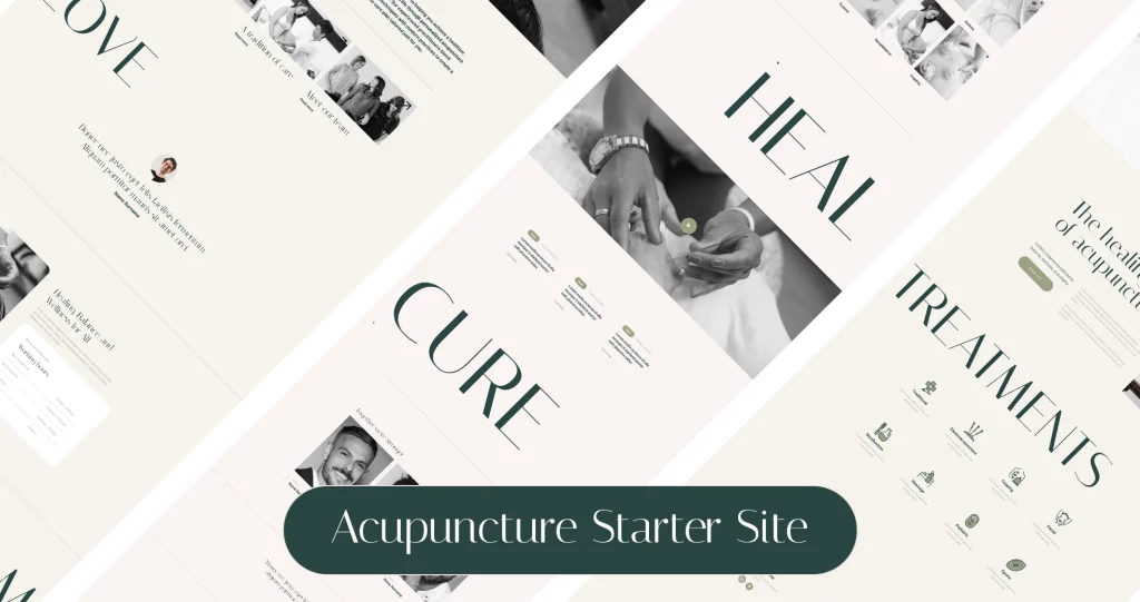 Acupuncture starter site now in Divi Den Pro. 5 complete pages built with Divi 5. Second of 20 starter sites, with Business theme coming next week.