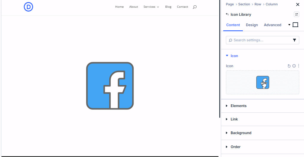 Divi Icon Library extension preview