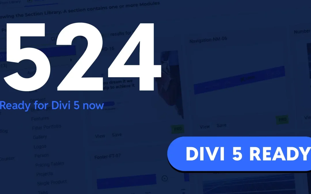 Divi 5 Update: 110 New Sections Added to Divi Den Pro