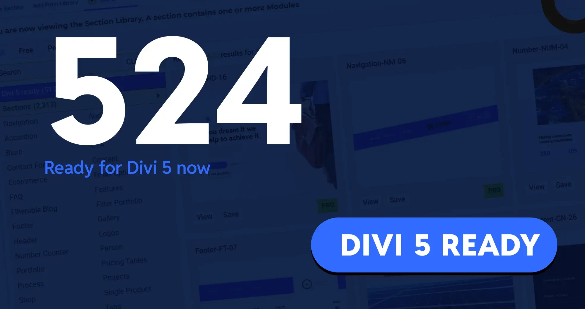 Divi 5 Update: 110 New Sections Added to Divi Den Pro