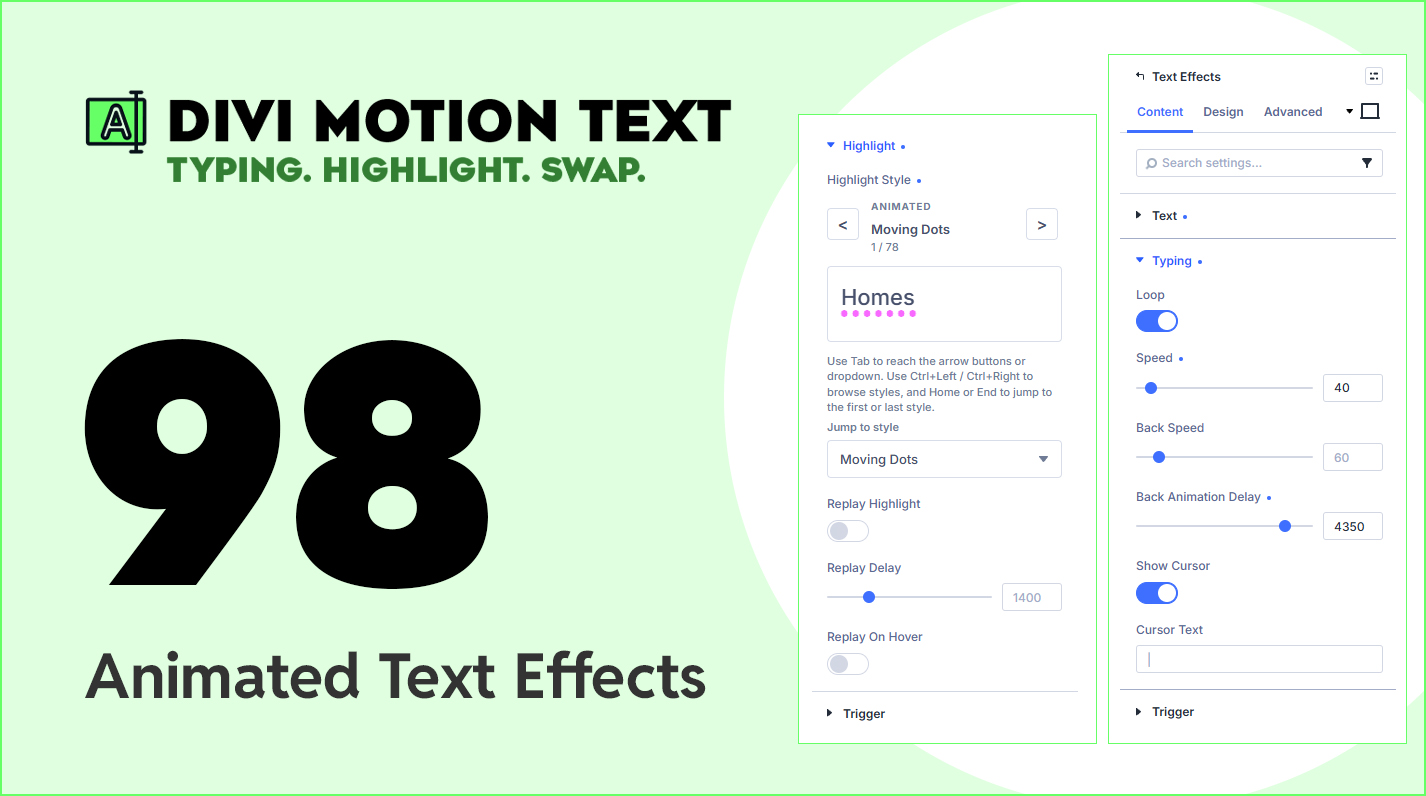 Divi Motion Text brings Typing, Highlight, and Word-swap Animations to Your Headlines